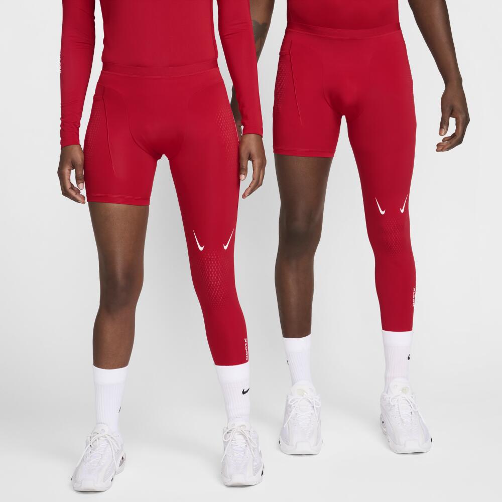 Nike Men's NOCTA Single-Leg Basketball Tights (Left) in Red Cover