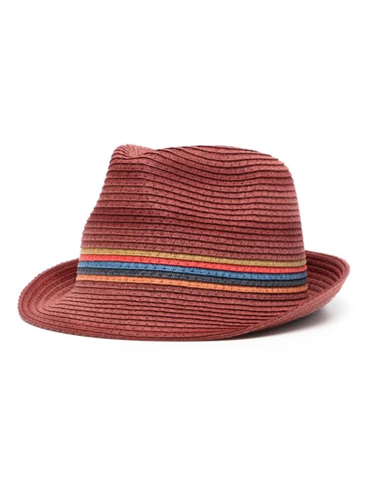 Paul Smith Lipodo stripe-detail straw hat - Red Cover