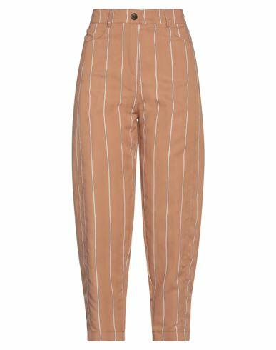 Biancoghiaccio Woman Pants Light brown Viscose, Polyester Cover