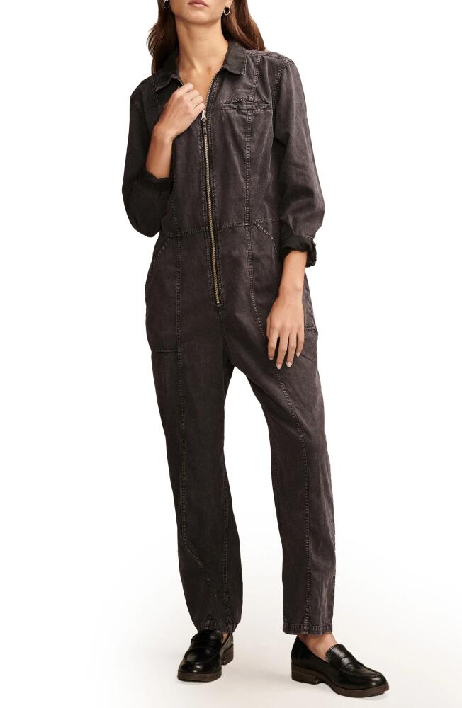 Lucky Brand Long Sleeve Denim Jumpsuit in Soft Black Cover