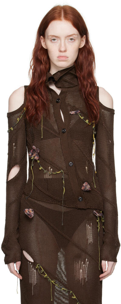 Acne Studios Brown Flower Cardigan Cover