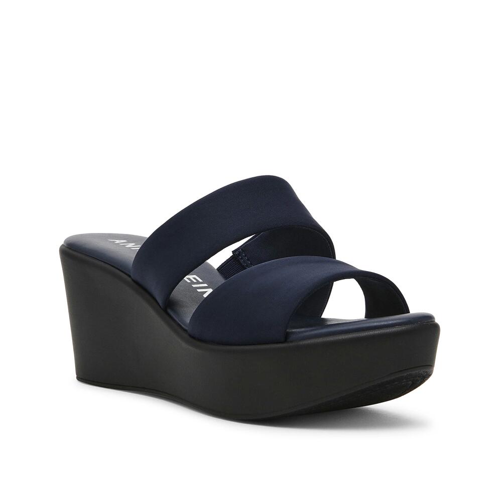 Anne Klein Pace Wedge Sandal | Women's | Navy Cover