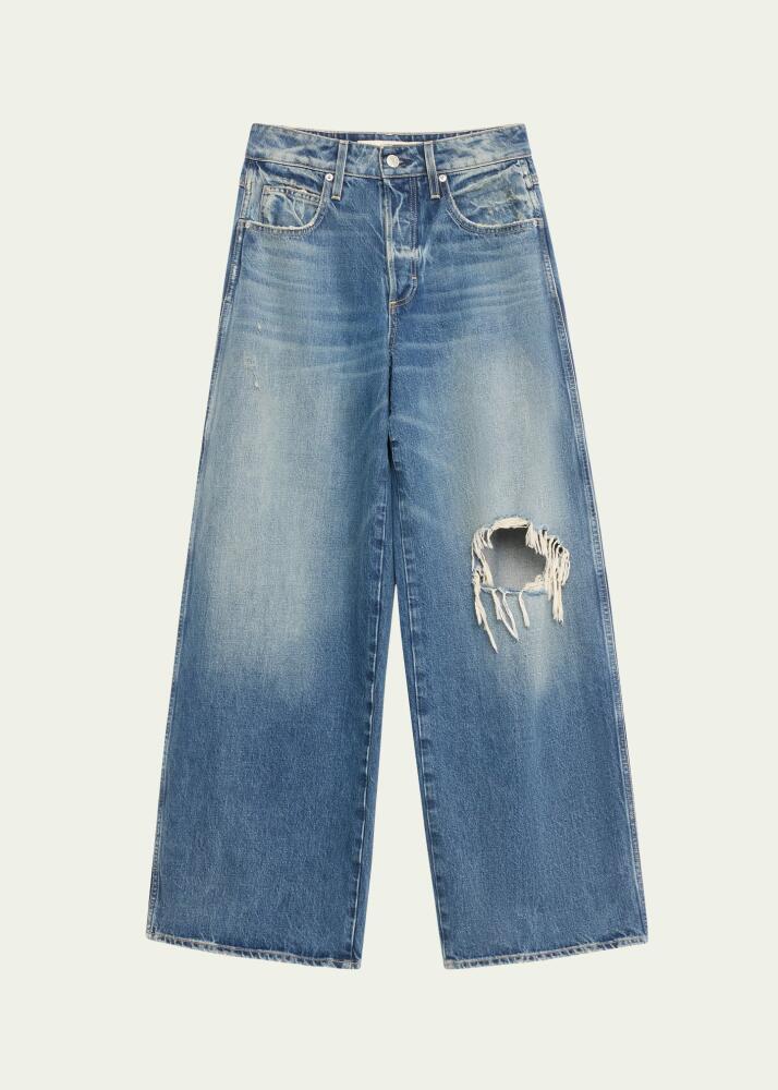 AMO Denim Indira Distressed Wide-Leg Jeans Cover