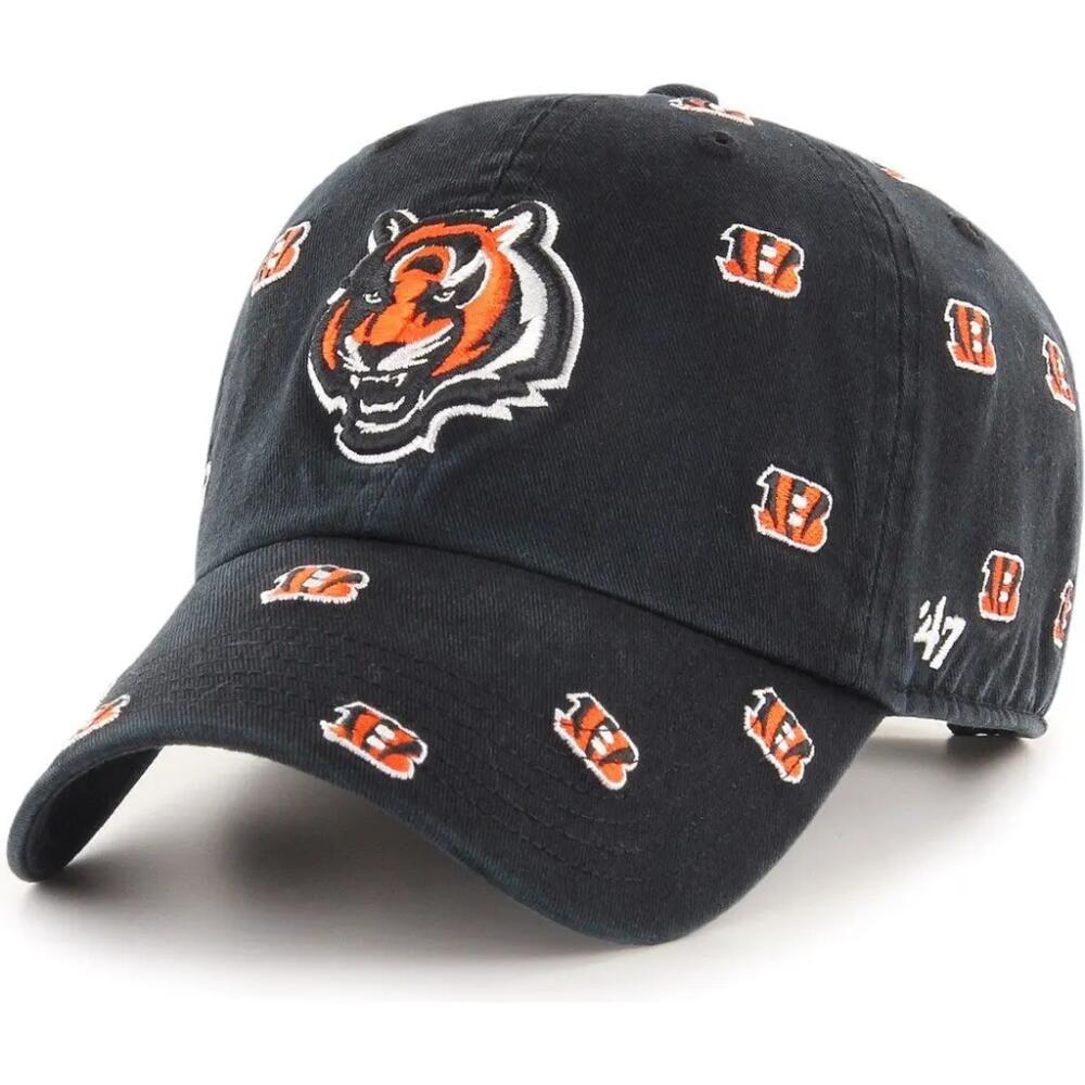 Women's '47 Black Cincinnati Bengals Confetti Clean Up Adjustable Hat Cover