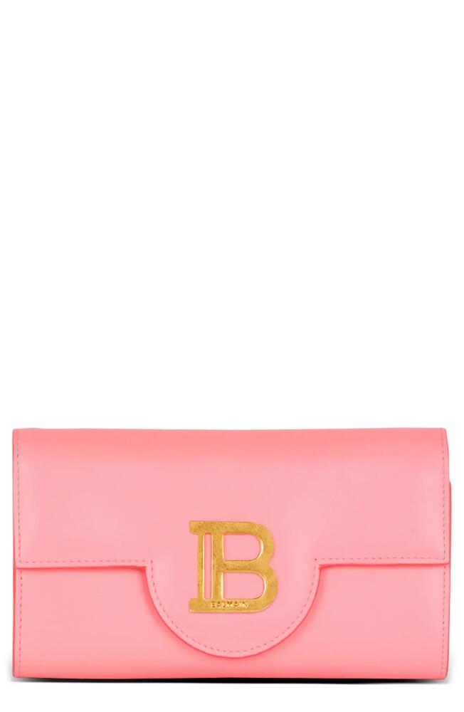 Balmain B-Buzz Lambskin Leather Wallet on a Chain in Pink Cover