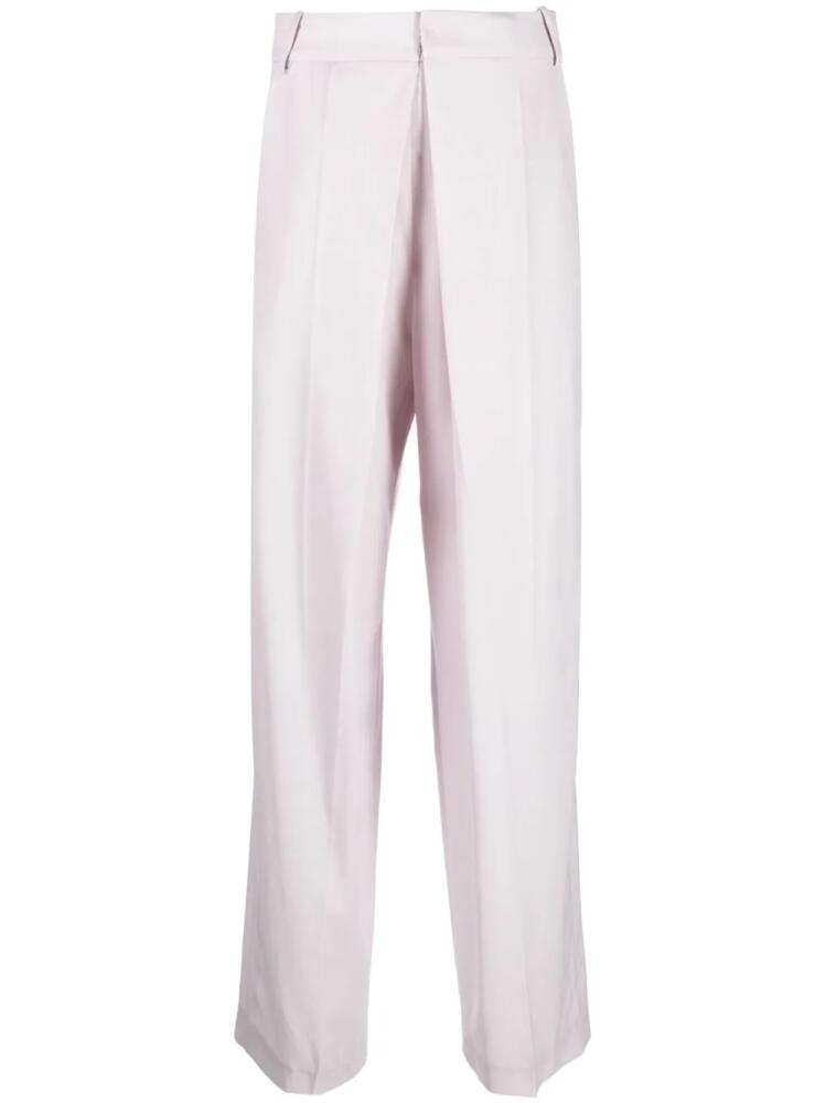 Low Classic pleat-detail cotton tailored trousers - Purple Cover