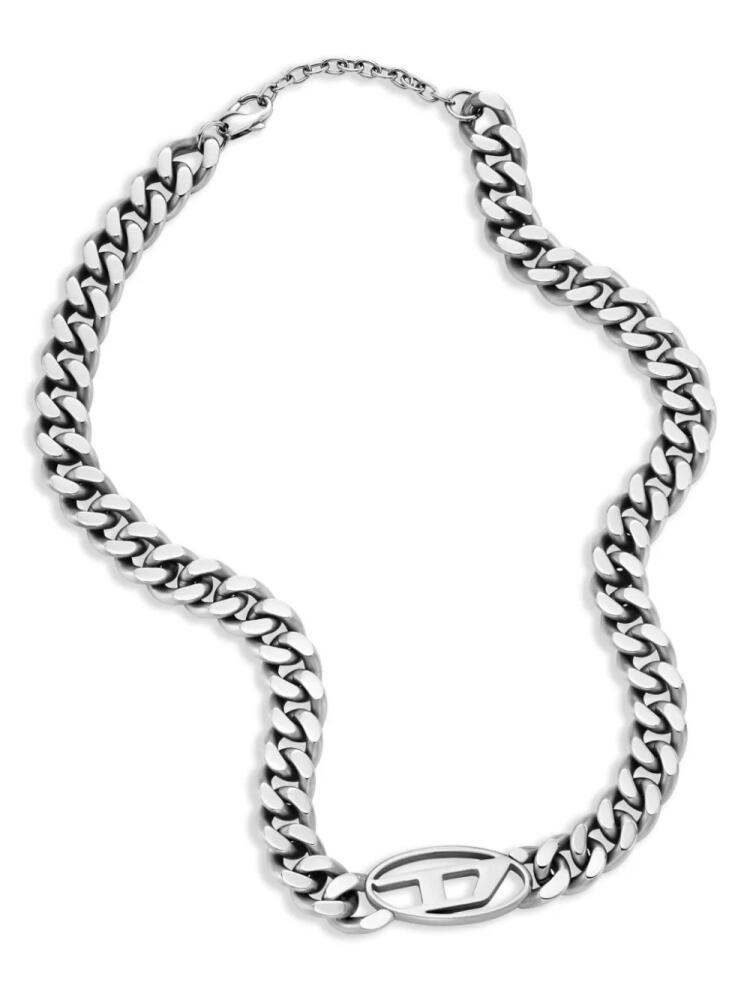 Diesel Oval D curb-chain necklace - Silver Cover