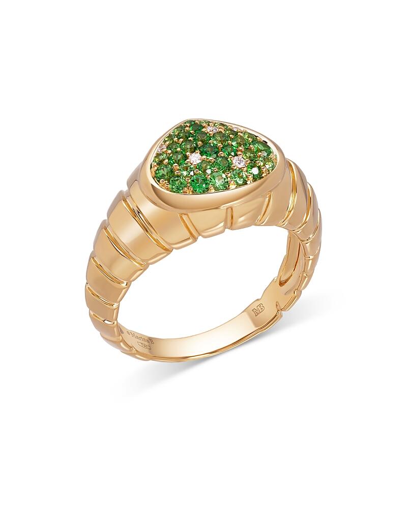 Marina B 18K Yellow Gold Timo Tsavorite Garnet & Diamond Pave Ring Cover