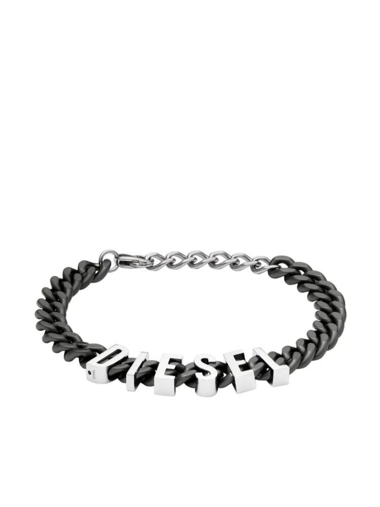 Diesel logo-plaque bracelet - Black Cover