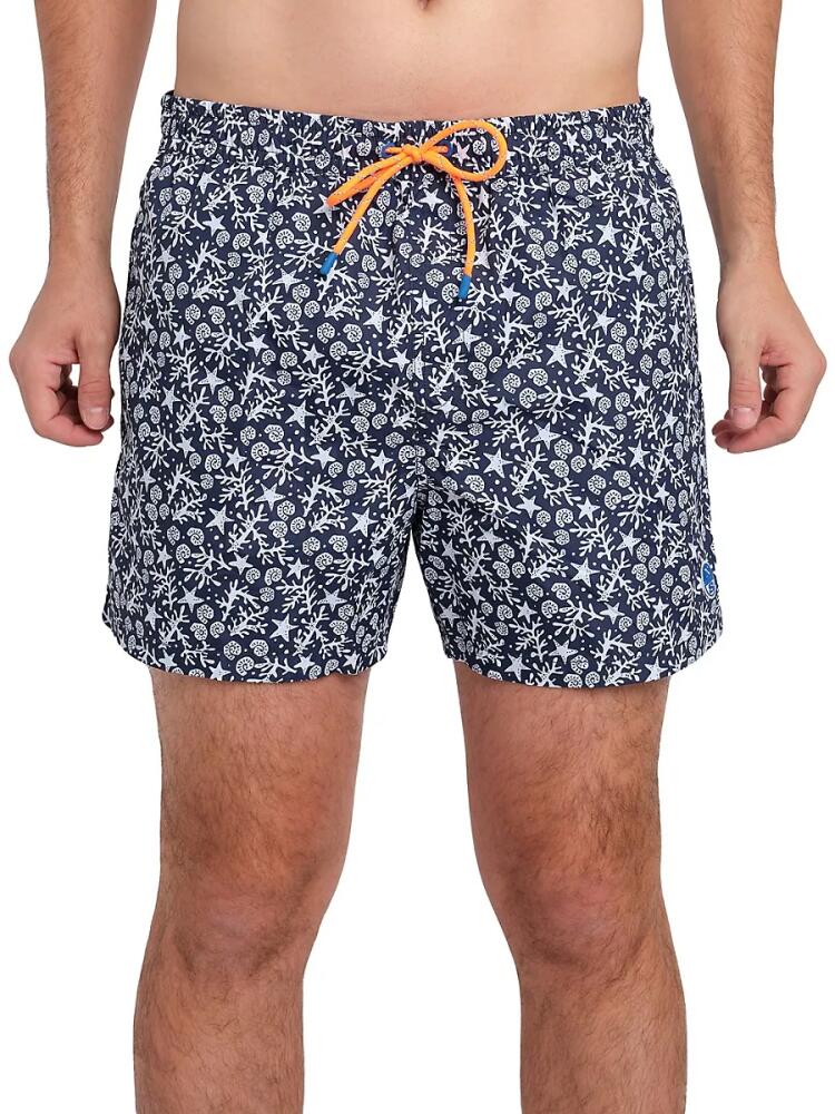 North Sails Men's Ocean Print Swim Trunks - Blue Cover