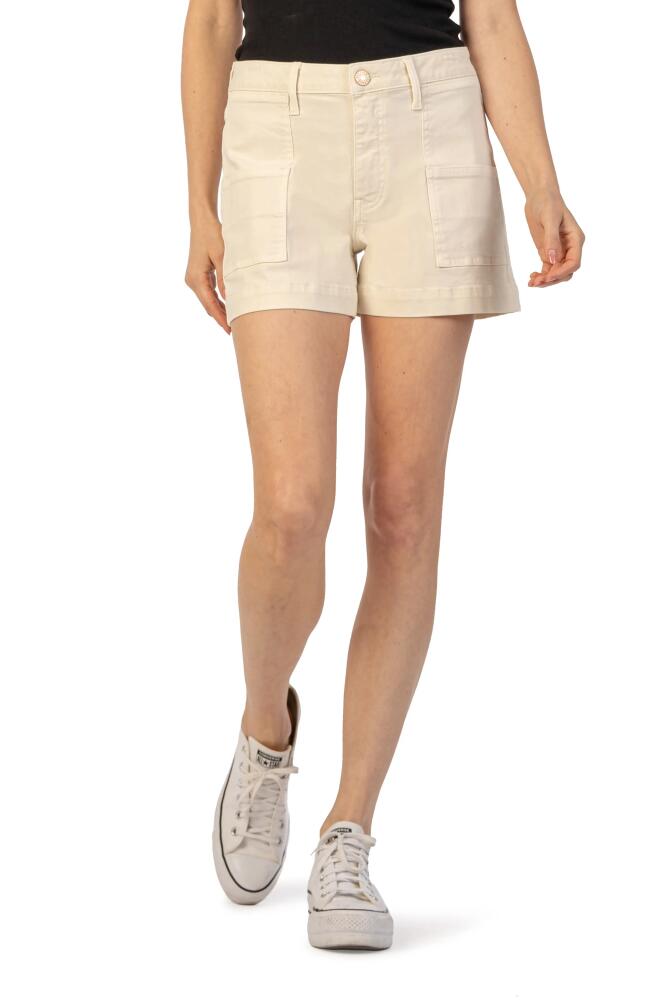 KUT from the Kloth Jane High Waist Denim Shorts in Ecru Cover