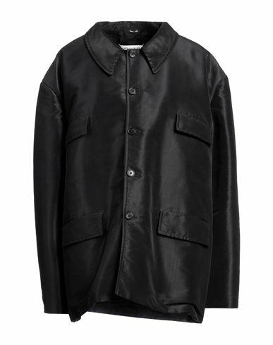 Maison Margiela Woman Overcoat & Trench Coat Black Polyester, Silk Cover