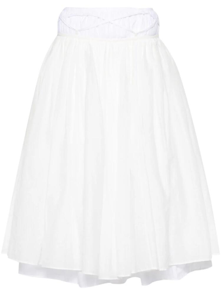 QUIRA layered cotton midi skirt - White Cover