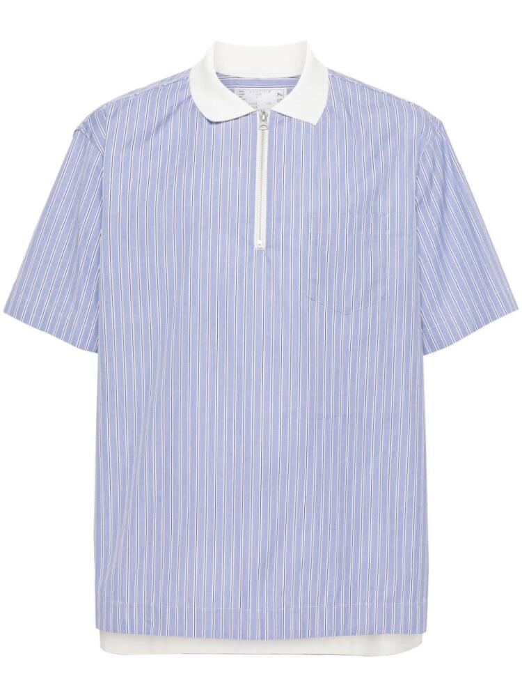 sacai striped polo shirt - Blue Cover