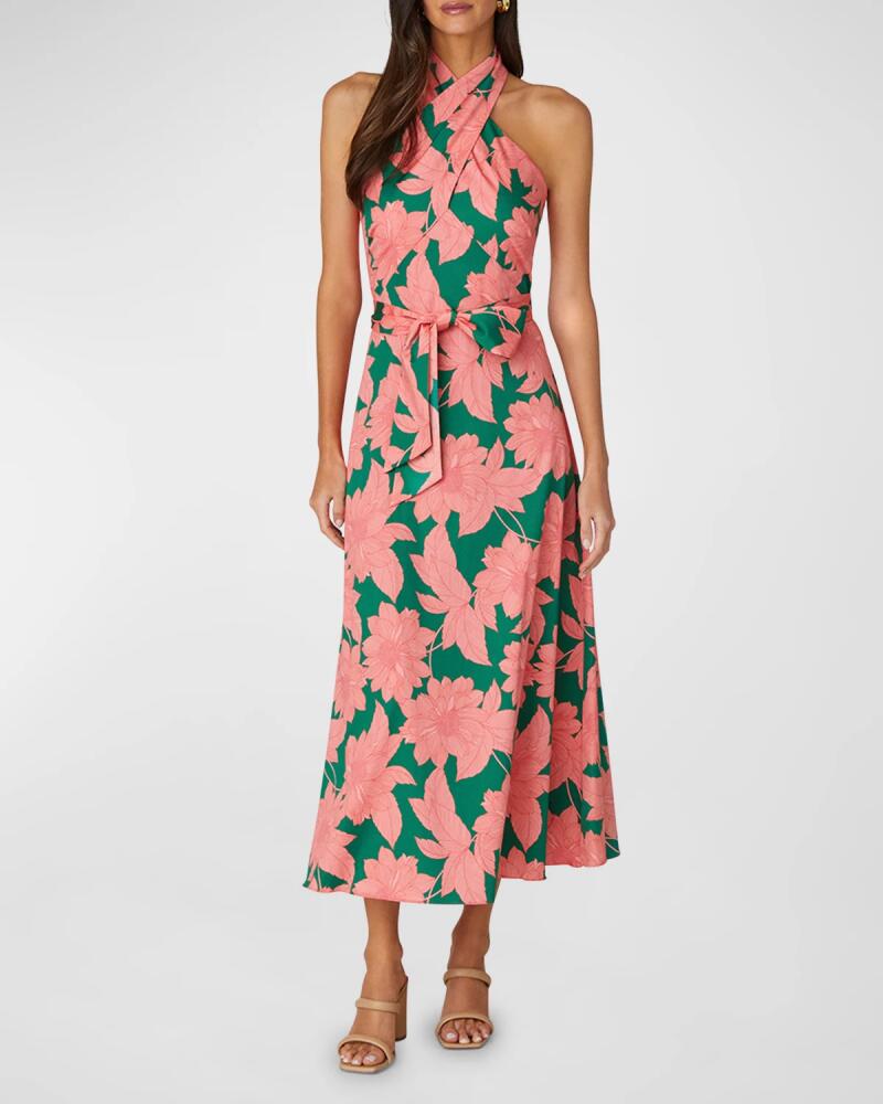 Shoshanna Floral Beekman Halter Midi Dress Cover