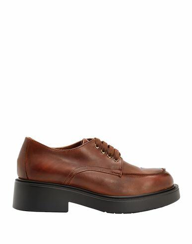 Leonardo Principi Woman Lace-up shoes Tan Calfskin Cover