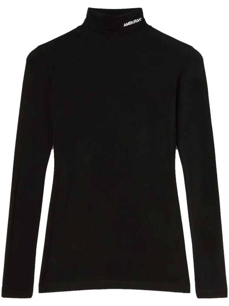 AMBUSH logo-embroidered roll-neck top - Black Cover