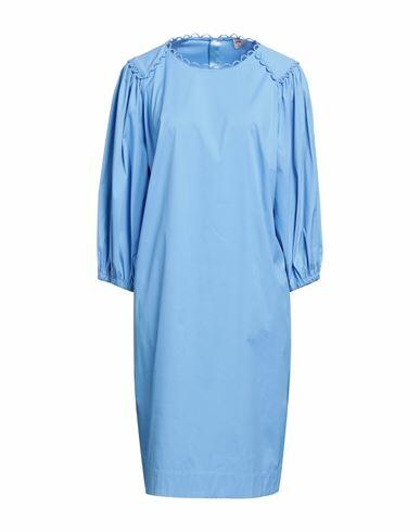 Maison Common Woman Midi dress Light blue Cotton, Polyamide, Elastane Cover