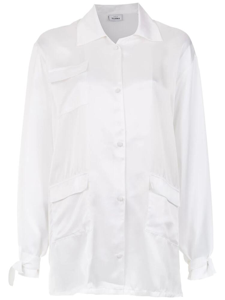 Amir Slama silk oversized shirt - White Cover