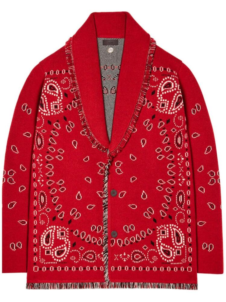 Alanui Icon Bandana cashmere cardigan - Red Cover