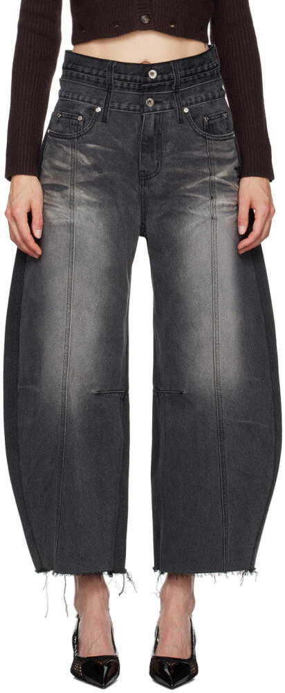 Rokh Gray Balloon-Shaped Layered Jeans Cover