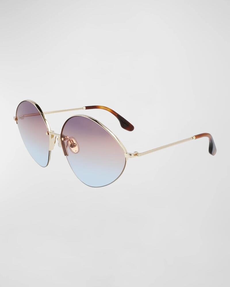 Victoria Beckham V-Star Geometric Oval Metal Sunglasses Cover