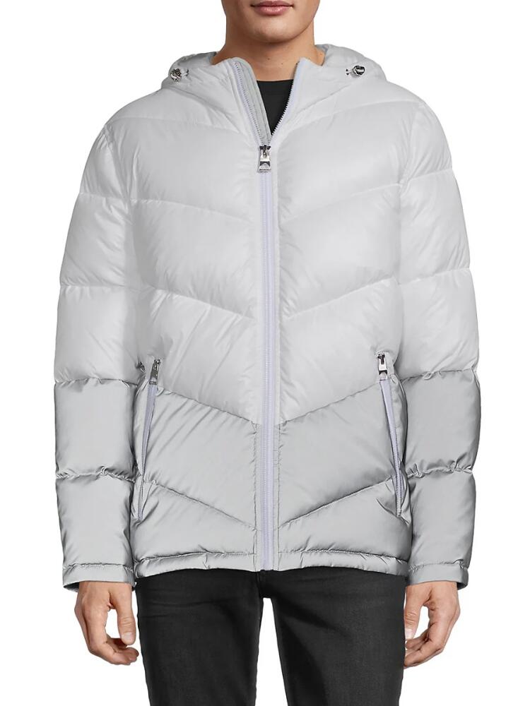 Guess Men's Colorblock Puffer Jacket - White Cover