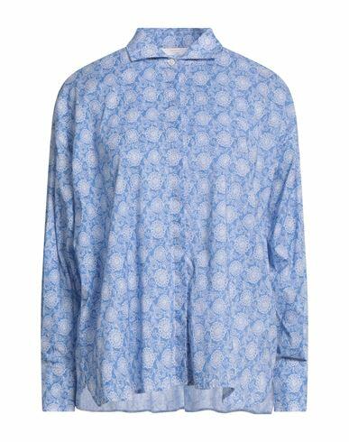 Fedeli Woman Shirt Blue Cotton, Elastane Cover