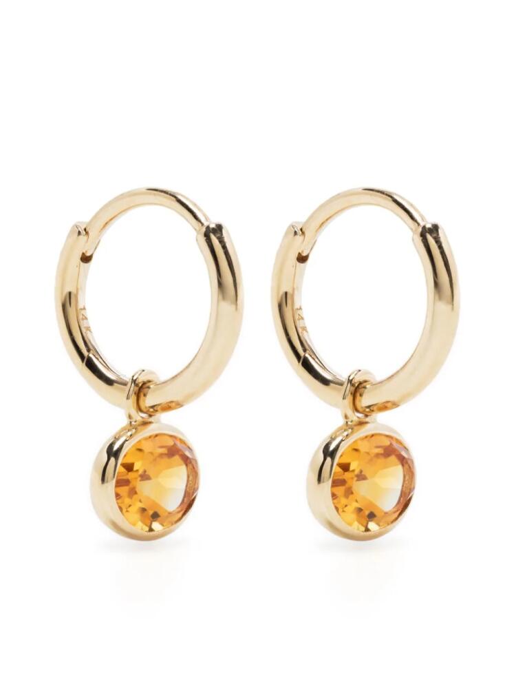 By Pariah The Orbit Citrine gemstone-embellished hoops - Gold Cover