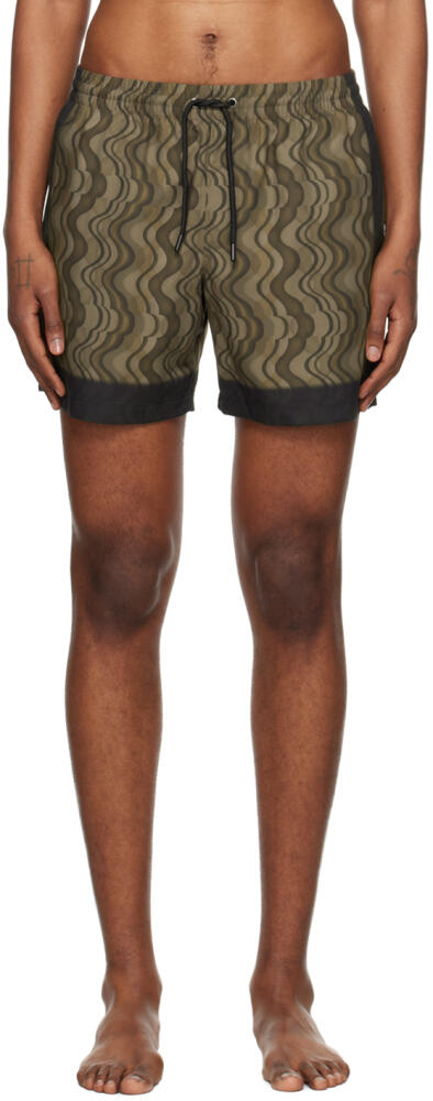 Dries Van Noten Brown Printed Swim Shorts Cover