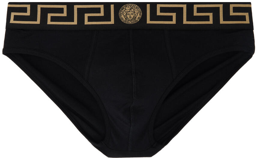 Versace Underwear Black Greca Briefs Cover