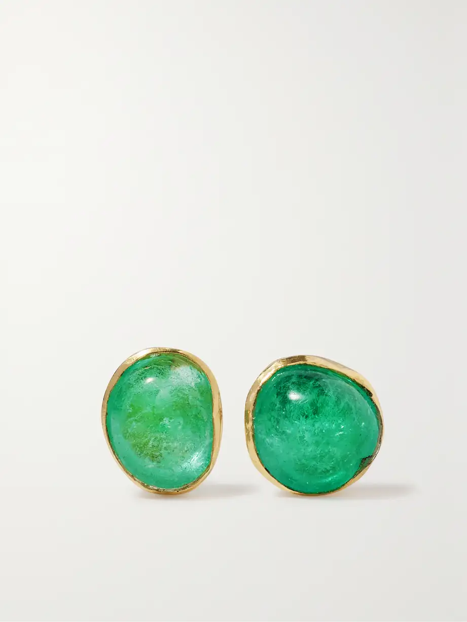 Pippa Small - 18-karat Gold Emerald Earrings - Green Cover