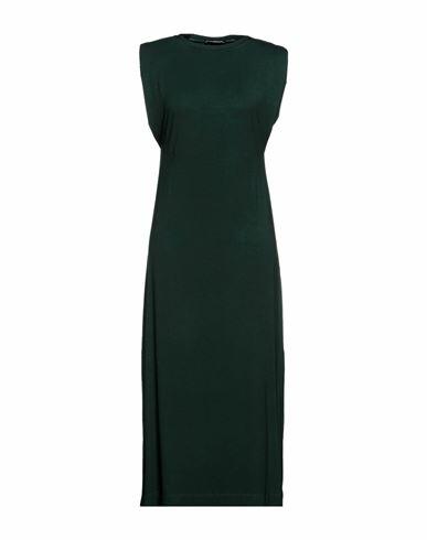 Biancoghiaccio Woman Midi dress Dark green Polyester, Elastane Cover