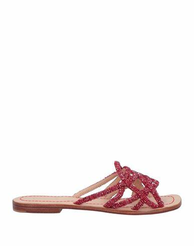 Malìparmi Woman Sandals Red Textile fibers Cover