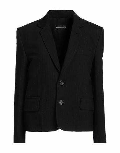 Ann Demeulemeester Woman Blazer Black Virgin Wool, Elastane Cover