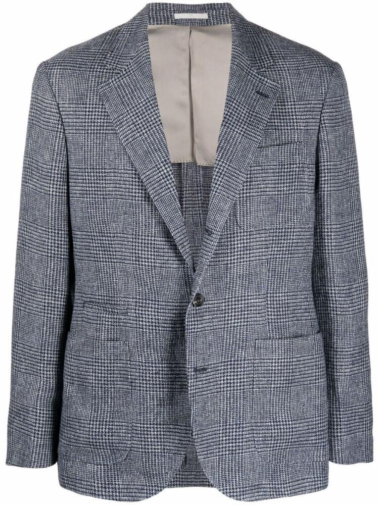 Brunello Cucinelli checked single-breasted blazer - Blue Cover