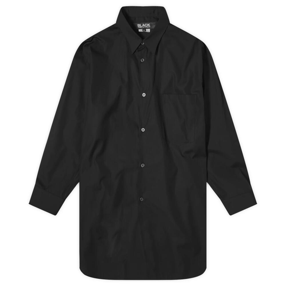 Comme des Garçons Men's Satin Blend Panel Shirt in Black Cover