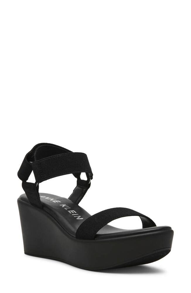 Anne Klein Pettie Ankle Strap Platform Wedge Sandal in Black Cover