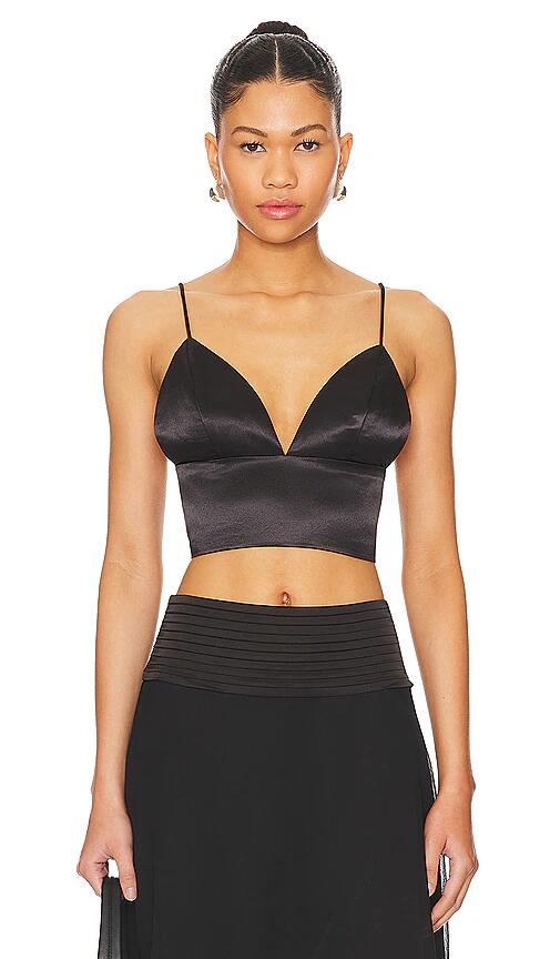 superdown Gene Satin Top in Black Cover