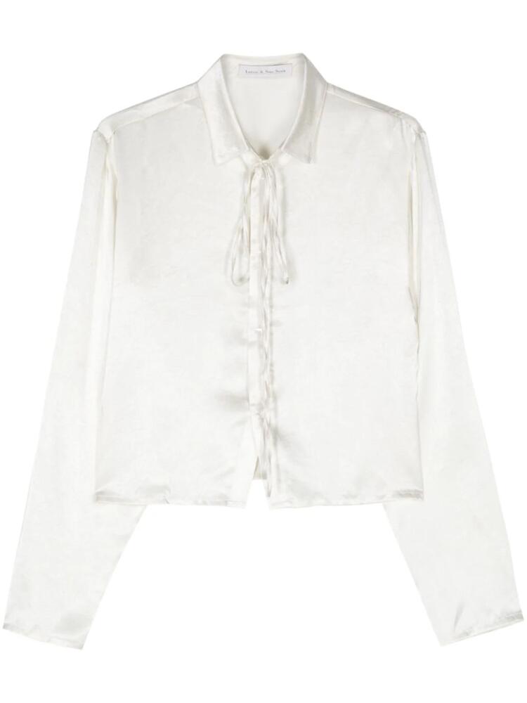 Ludovic de Saint Sernin cropped satin shirt - Neutrals Cover