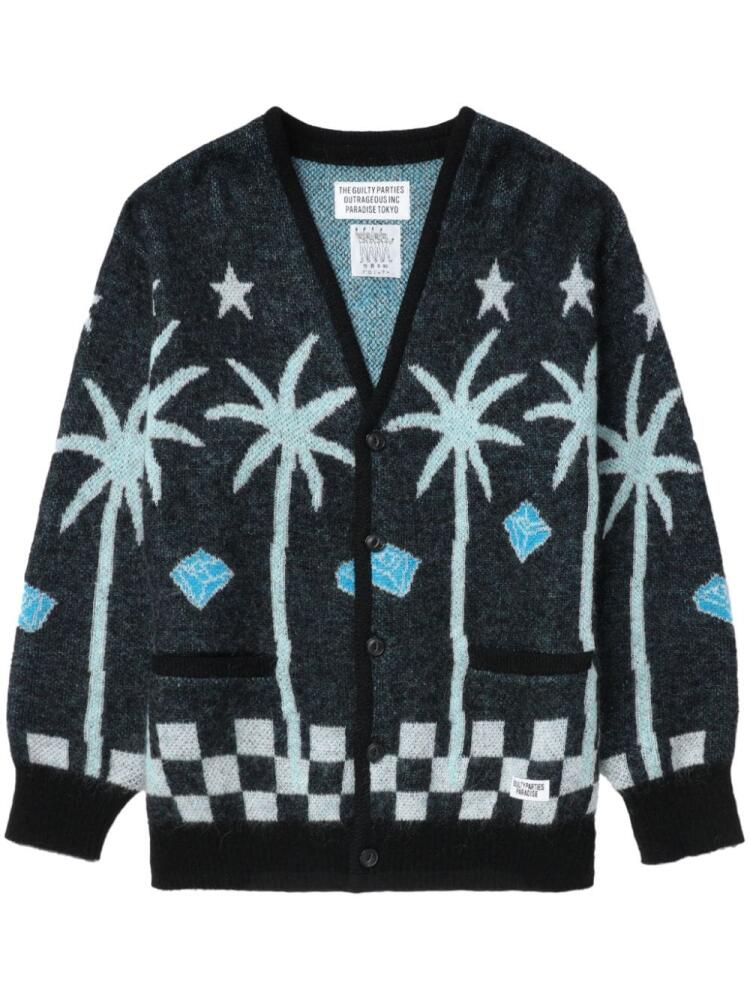 WACKO MARIA patterned-jacquard cardigan - Black Cover