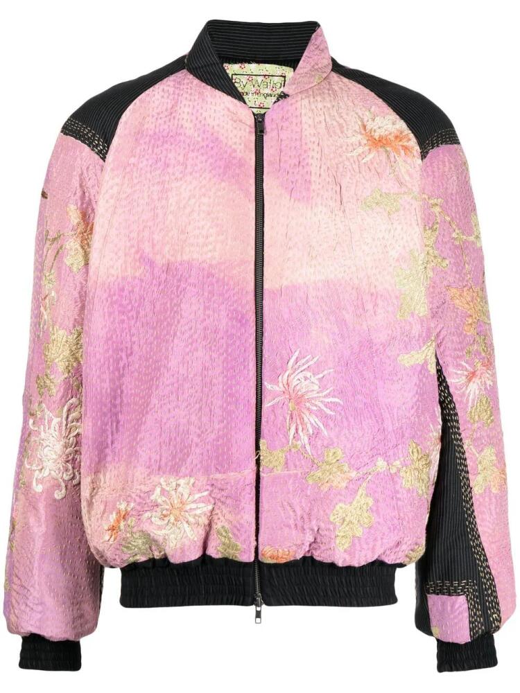 By Walid Otto embroidered bomber jacket - Pink Cover