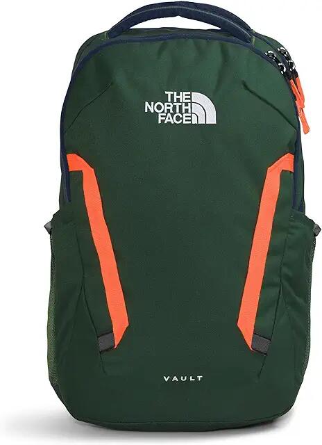 The North Face Vault Backpack (Pine Needle/Summit Navy/Power Orange) Backpack Bags Cover