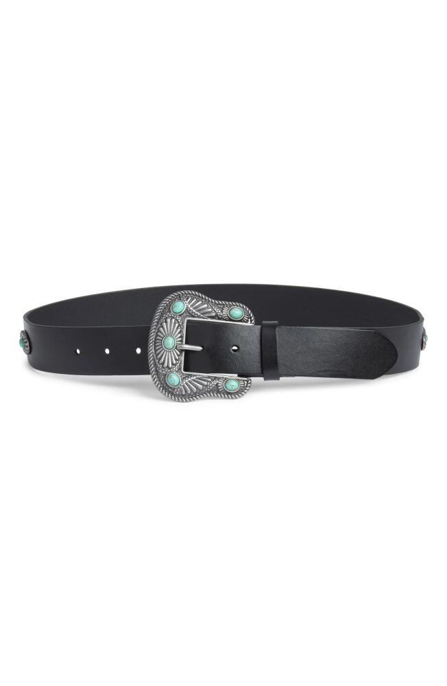 Treasure & Bond Oversize Buckle Leather Belt in Black Cover