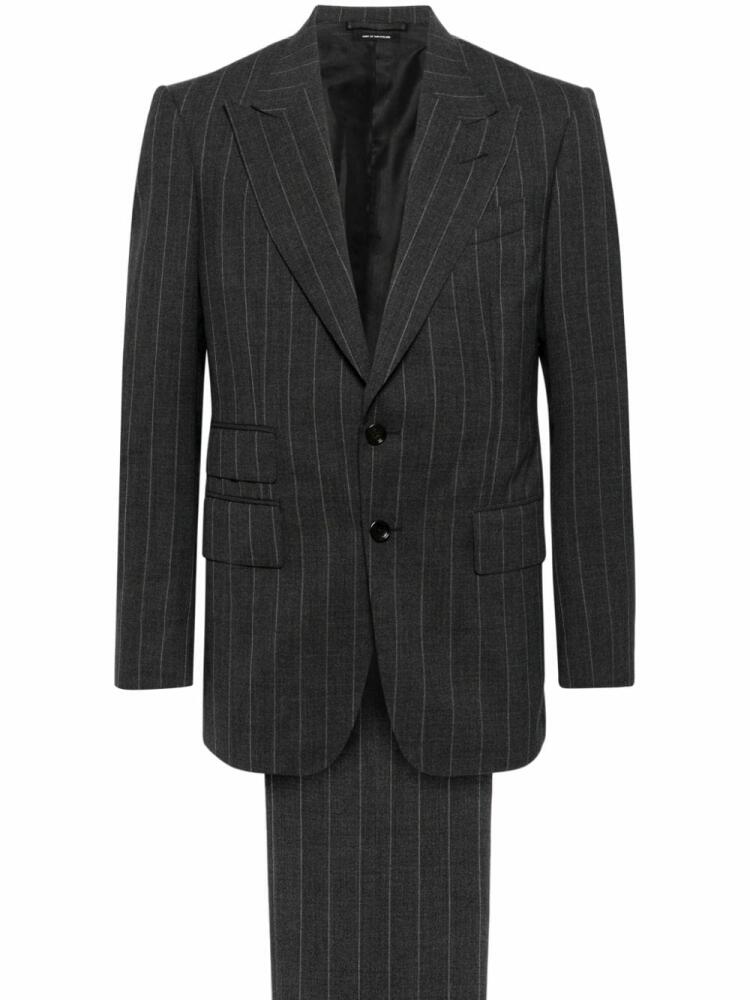 TOM FORD tailored single-breasted wool suit - Grey Cover