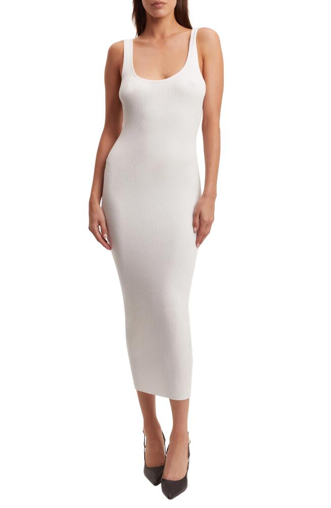 Bardot Audra Rib Midi Dress in White Cover