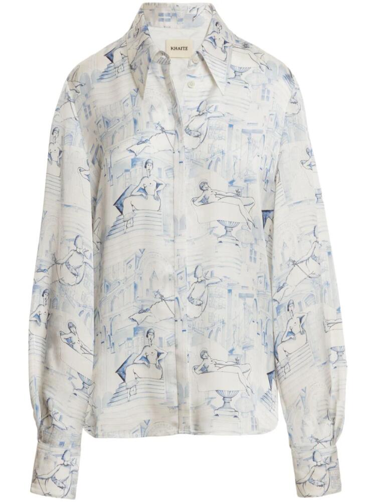 KHAITE The Minta graphic-print shirt - White Cover