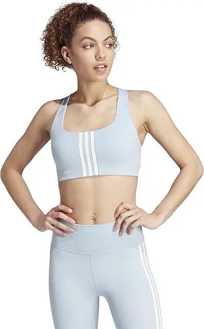 adidas PowerImpact Training Medium Support Bra (Wonder Blue/White) Women's Bra Cover