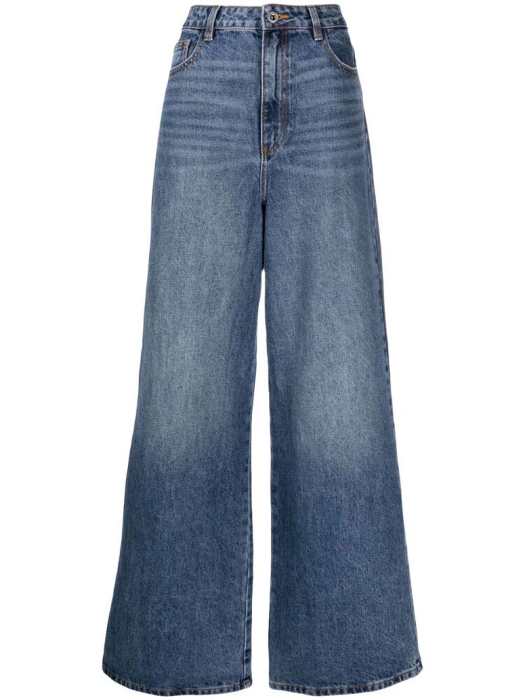 Self-Portrait wide-leg jeans - Blue Cover