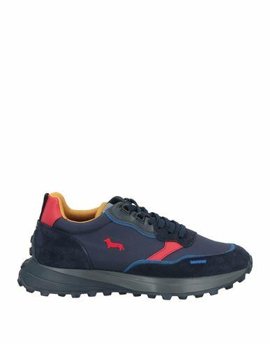 Harmont & Blaine Man Sneakers Midnight blue Leather, Textile fibers Cover